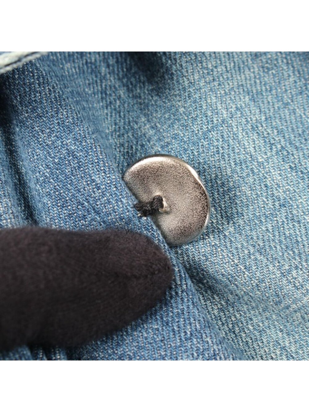 Chanel Denim Coat CC Logo Button - Picture 8 of 14